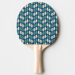 Retroblaues Muster Tischtennis Schläger