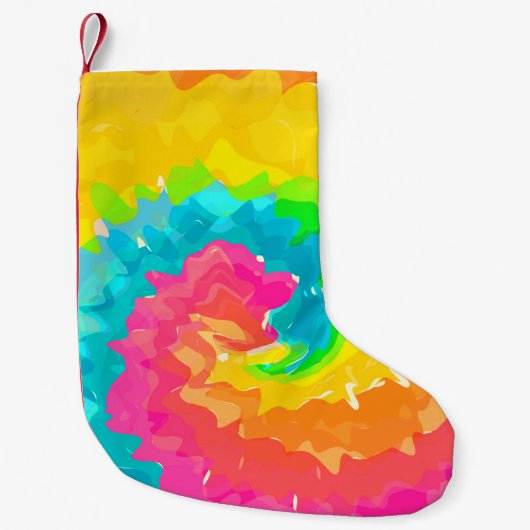 Retroboho-gefärbte Krawatte Kleiner Weihnachtsstrumpf (Vorderseite)