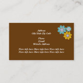 Retrobraun, türkisfarbenes Paisleymotiv Visitenkarte (Rückseite)