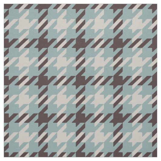 Retrobraun und aquamarines Hahnentrittmuster karie Stoff (Muster)