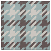 Retrobraun und aquamarines Hahnentrittmuster karie Stoff (Nahaufnahme)