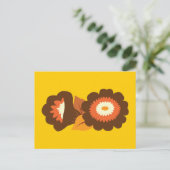 Retrobraune Blumen Postkarte (Stehend Vorderseite)