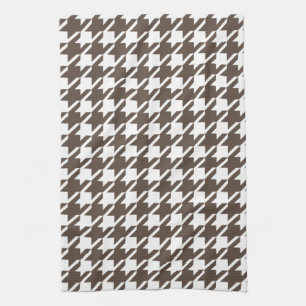 Retrobraunes Houndstooth-Küchentuch Geschirrtuch