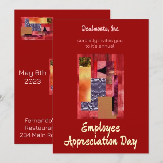 Retrocollage Einladung (Vorne/Hinten)