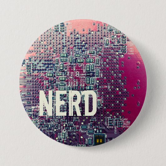 Retrodesign der roten Platine für Nerd Button (Vorderseite)