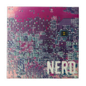 Retrodesign der roten Platine für Nerd Fliese (Vorderseite)