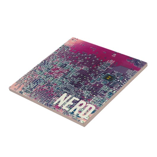 Retrodesign der roten Platine für Nerd Fliese (Seite)