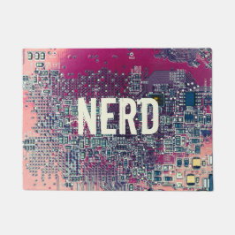 Retrodesign der roten Platine für Nerd Fußmatte