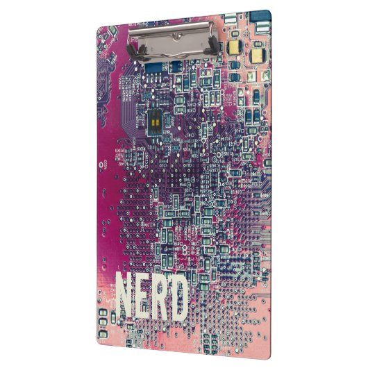 Retrodesign der roten Platine für Nerd Klemmbrett (Links)