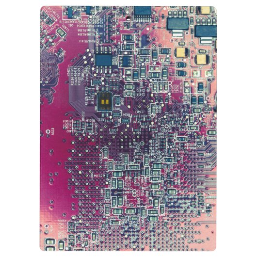 Retrodesign der roten Platine für Nerd Klemmbrett (Rückseite)