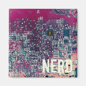 Retrodesign der roten Platine für Nerd Magnet (Vorne)