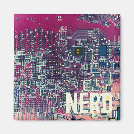 Retrodesign der roten Platine für Nerd Magnet