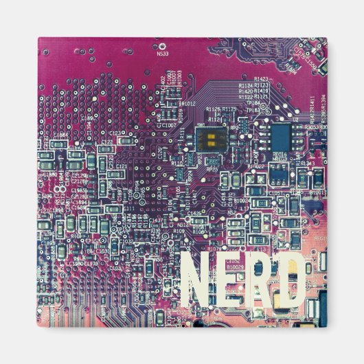 Retrodesign der roten Platine für Nerd Magnet (Vorne)