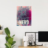 Retrodesign der roten Platine für Nerd Poster (Heimbüro)