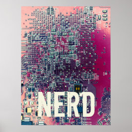 Retrodesign der roten Platine für Nerd Poster
