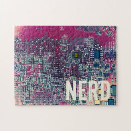 Retrodesign der roten Platine für Nerd Puzzle