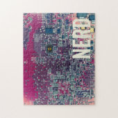 Retrodesign der roten Platine für Nerd Puzzle (Vertikal)