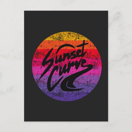 Retrodesign der Sunset Curve Feiertagspostkarte (Vorderseite)