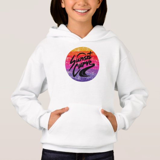 Retrodesign der Sunset Curve Hoodie (Vorderseite)