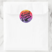 Retrodesign der Sunset Curve Runder Aufkleber (Tasche)