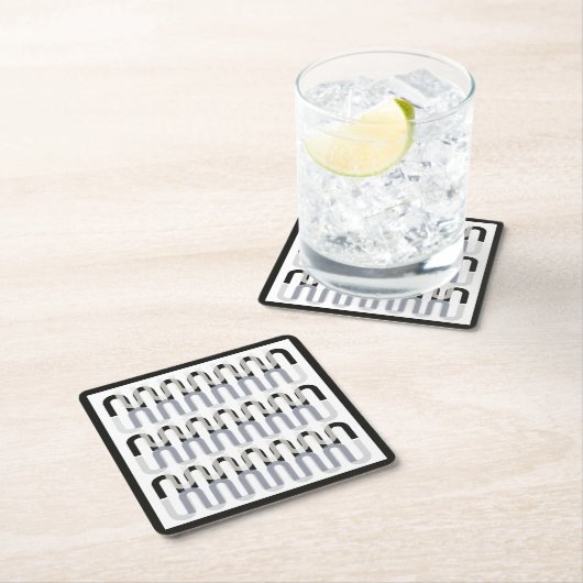 Retrodesign des monochromatischen Deko Rechteckiger Pappuntersetzer (Vor Ort)