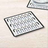 Retrodesign des monochromatischen Deko Rechteckiger Pappuntersetzer (angewinkelt)