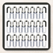 Retrodesign des monochromatischen Deko Rechteckiger Pappuntersetzer (Vorderseite)