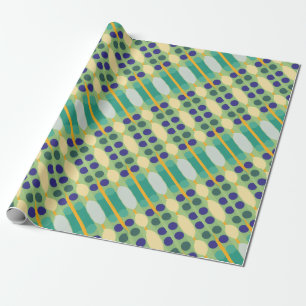 Retrodots Streifen Geschenkpapier