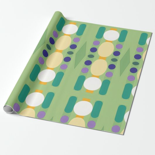 Retrodots Streifen Geschenkpapier (Ungerollt)