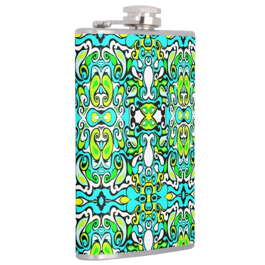 Retrodrehdoodle 60er 70er Vintager Stil Flachmann (Rechts)