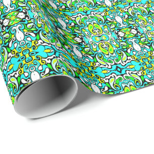 Retrodrehdoodle 60er 70er Vintager Stil Geschenkpapier