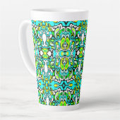 Retrodrehdoodle 60er 70er Vintager Stil Milchtasse (Linke Ecke)