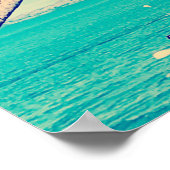 Retrodruck der tropischen Bullenpalmen von Fiji Poster (Ecke)