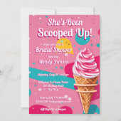 Retroeis in rosa Brautparty aufgekocht Einladung (Vorderseite)