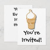 Retroeiskegel Einladung (Vorne/Hinten)