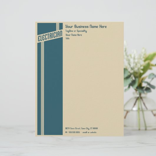 Retroelektriker Briefbogen (Stehend Vorderseite)