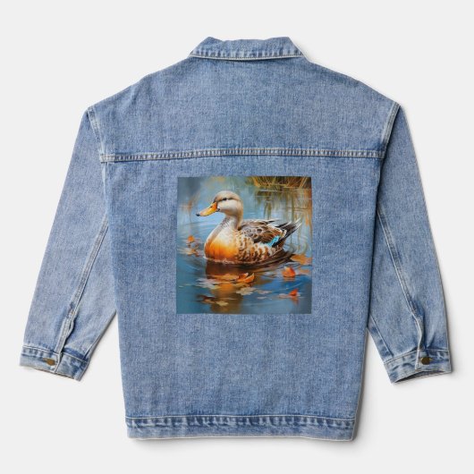 Retroente Pintail Duck Niedlich Duck Duck Wasserfa Jeansjacke (Rückseite)