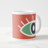 Retrofarben abstraktes künstlerisches Auge Jumbo-Tasse (Vorderseite Rechts)