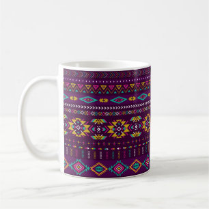 Retrofarben Stamm Vintag nahtlose navajo-Patrone Kaffeetasse
