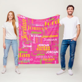 Retrofarben Wiederholungsname Rosa orange grün Fleecedecke