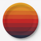 Retrofarbener Regenbogen Pappteller (Vorderseite)