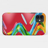 Retrofarbenes Abstraktes Kunstdesign 2 Case-Mate iPhone Hülle (Rückseite (Horizontal))