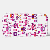 Retrofarbenfrohe Uhvogelmuster Case-Mate iPhone Hülle (Rückseite (Horizontal))