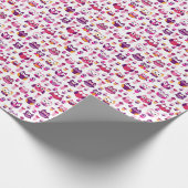 Retrofarbenfrohe Uhvogelmuster Geschenkpapier (Ecke)