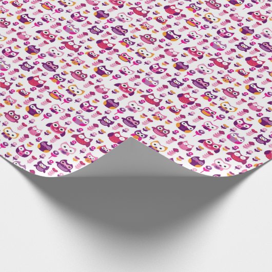 Retrofarbenfrohe Uhvogelmuster Geschenkpapier (Ecke)
