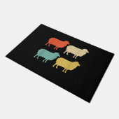 Retrofarbenschaf | Cooles Hirtengeschenk Fußmatte (Schrägansicht)