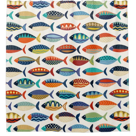 Retrofisch Duschvorhang (Vorderseite)