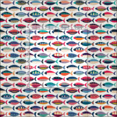 Retrofisch rosa stoff (Kachel)