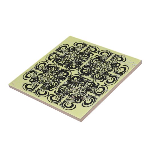 Retrofliesen aus schwarzem Infinity-Muster Fliese (Seite)