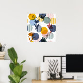 Retrofloral Abstrakt Poster (Heimbüro)